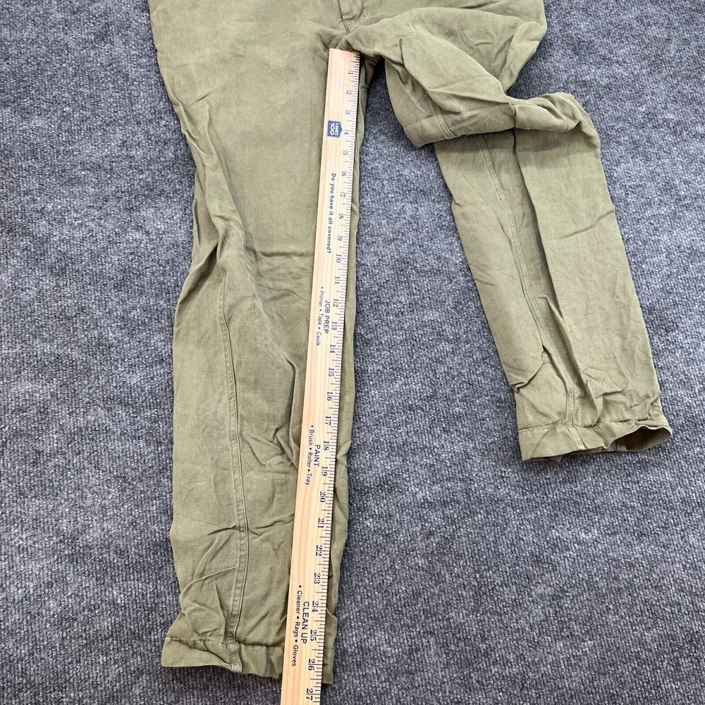 Alex Mill Pants Men's Small Linen Blend Button Joggers Green Outdoor